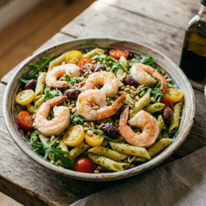 Pasta salad m/rekker og pesto