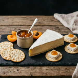 Brie ost m/ kjeks og aprikos marmelade